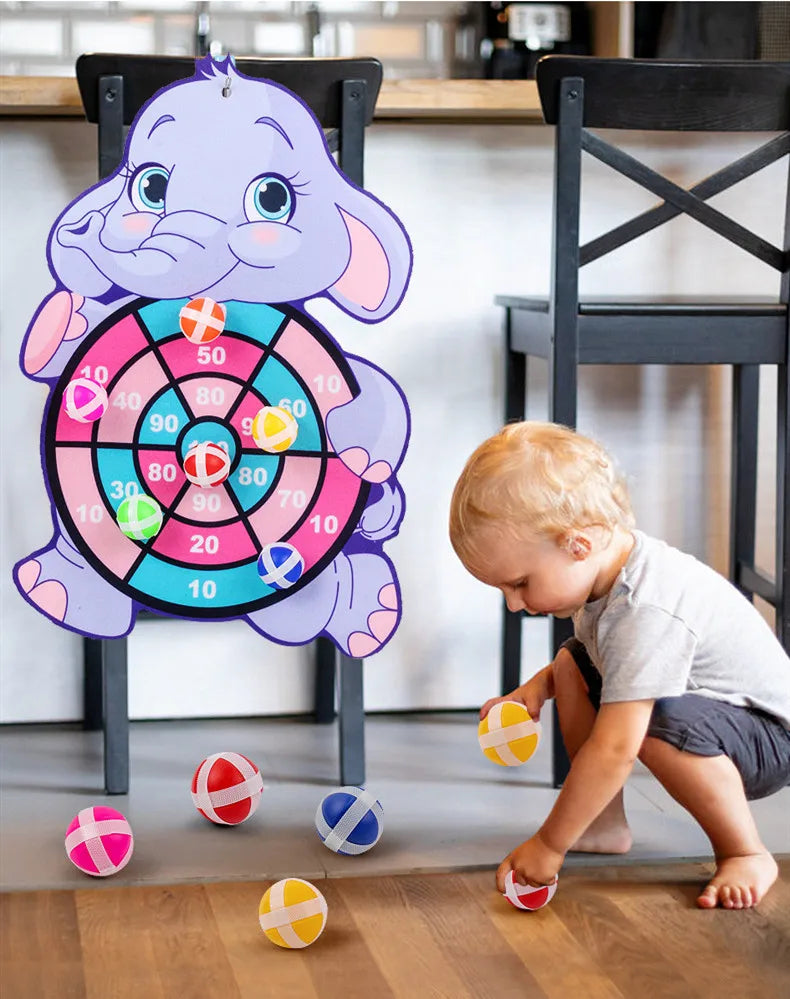 Juguetes Montessori para niños con bola adhesiva