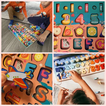 Jeu éducatif Montessori comptage et formes + pêche apprentissage